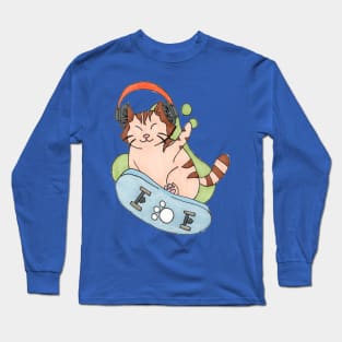 hipster cat Long Sleeve T-Shirt